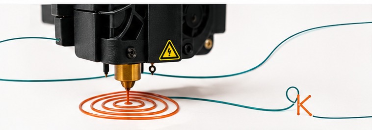 3D printer nozzle printing filament